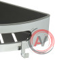 Полка для душа угловая Lemark SHELF LINE из нерж. стали с крючками, хром/вставка-пластик графит